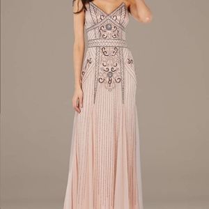 NWT, never open size 5/6 beaded pink or blush gown